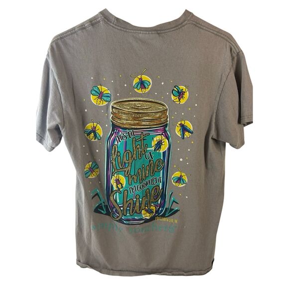 Ss Simply Southern Lighten gray bugs tshirt Matt 5: 11-16 "This Light of Mine" M - Picture 1 of 8